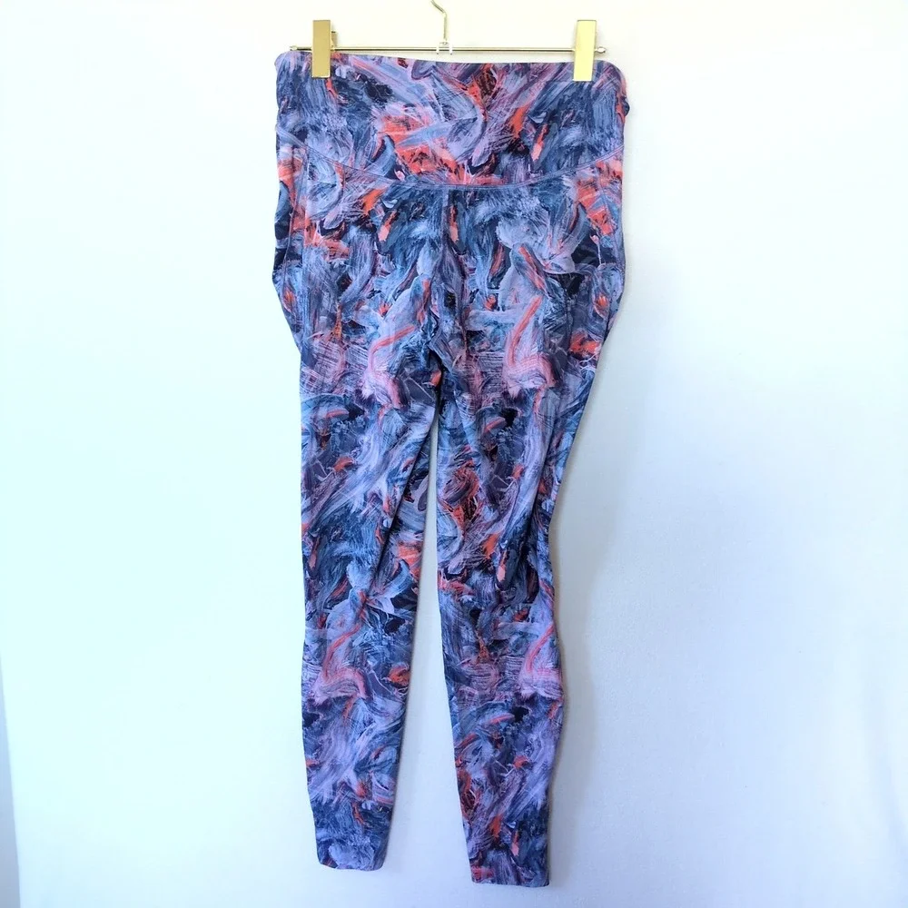 Lululemon Base‎ Pace High-Rise Tight Women Size 14 Purple Abstract Leggings 31
